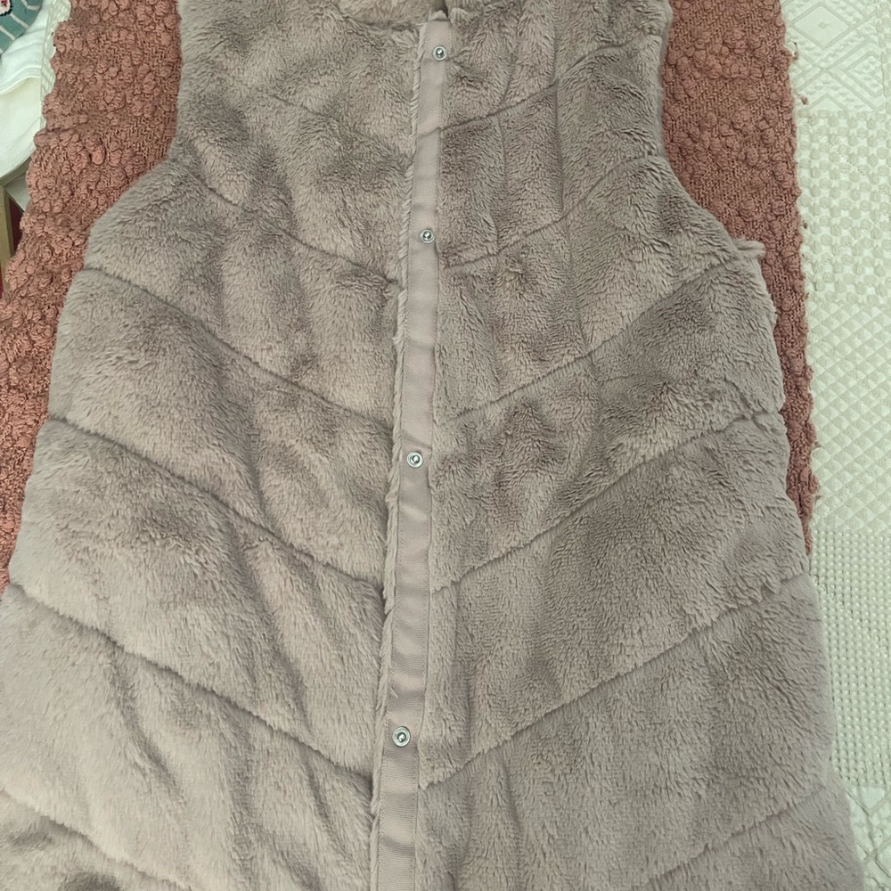 Maurices Taupe Faux Fur Vest